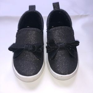 Black sparkly slip on with bows